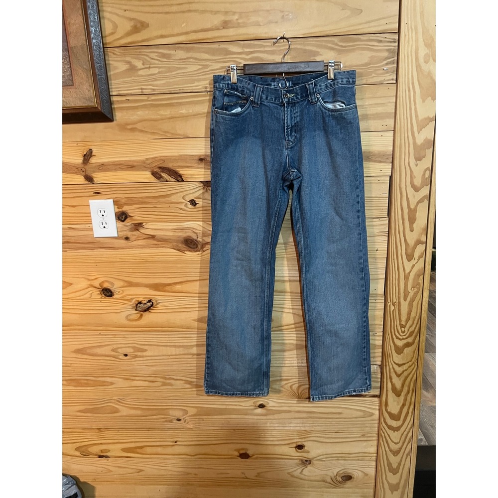 Petrol Flirty Jeans Straight Leg Embellished Pockets Mid Rise Womens Size 10